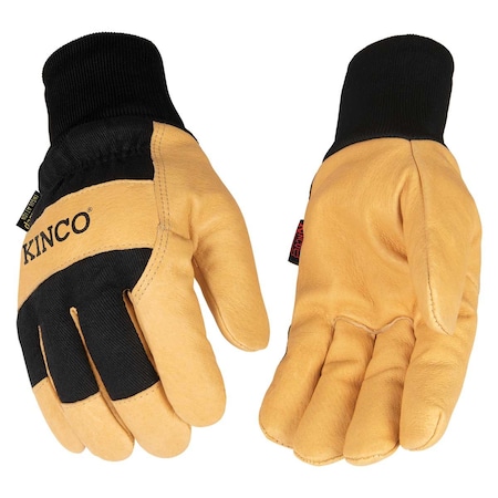 Kinco Lined Grain Pigskin Palm Gloves with Knit Wrist, PR 1928KW-M